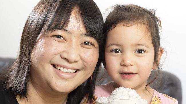 Tien Polonidis with her 2-year-old daughter Lexi. Picture: Ellen Smith