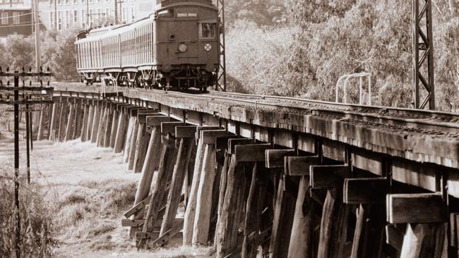 The Eltham trestle bridge, built in 1902. Picture: Eltham District Historical Society and Yarra Regional Plenty Library