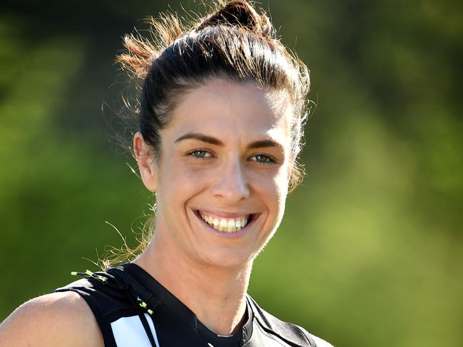 Ash Brazill, Australian netballer who has just been selected by Collingwood to play AFLW. Picture: Jay Town