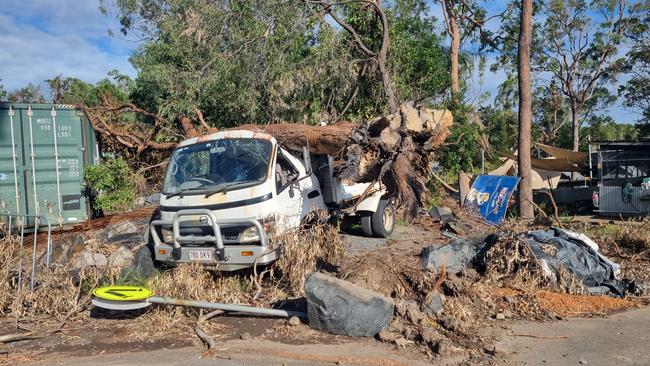 Damage to Dreamworld caused by the Christmas Day storm on the Gold Coast. Picture: Supplied.