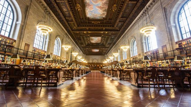 Reading room of New York Public Library.