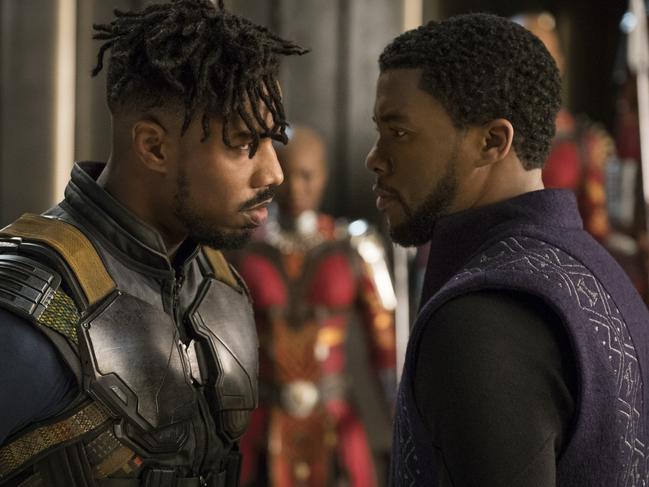 Michael B. Jordan, pictured with Chadwick Boseman, is being talked up for a Best Supporting Actor Oscar for Black Panther.