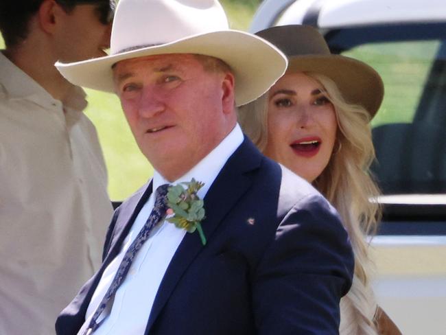 Barnaby Joyce and Vikki Campion at their wedding at the Joyce farm in Woolbrook. Picture: NCA NewsWire / Ben McDonald