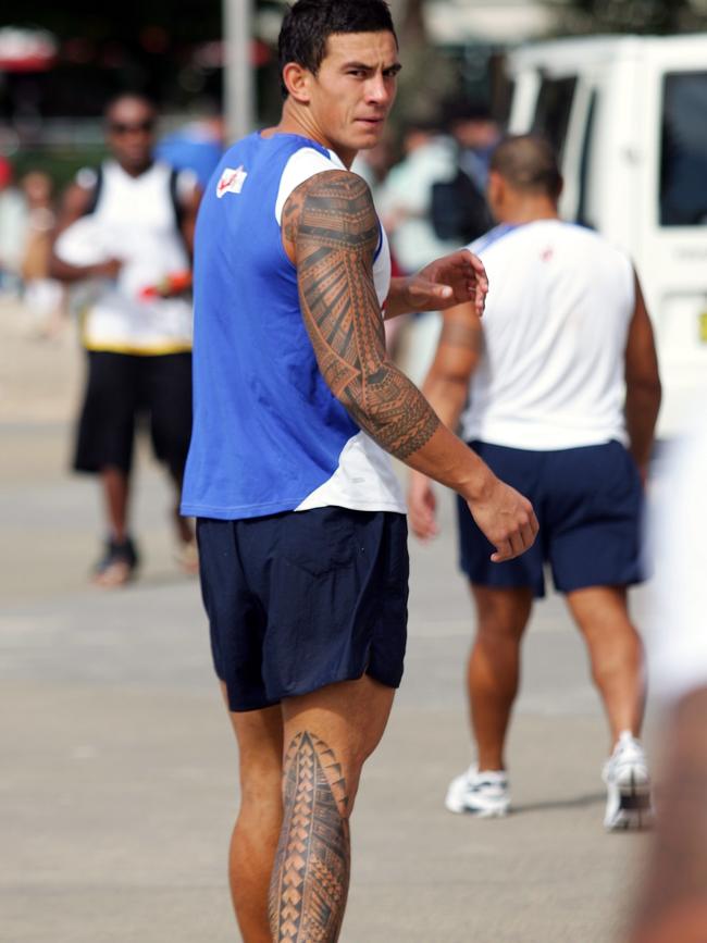 Sonny Bill Williams says he got tattoos on his legs so he could wear shorts. .