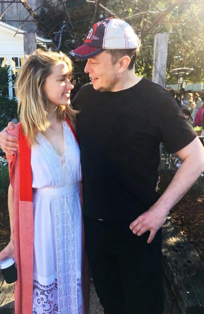 Amber Heard and Elon Musk at the Paddock Bakery on the Gold Coast July 23.