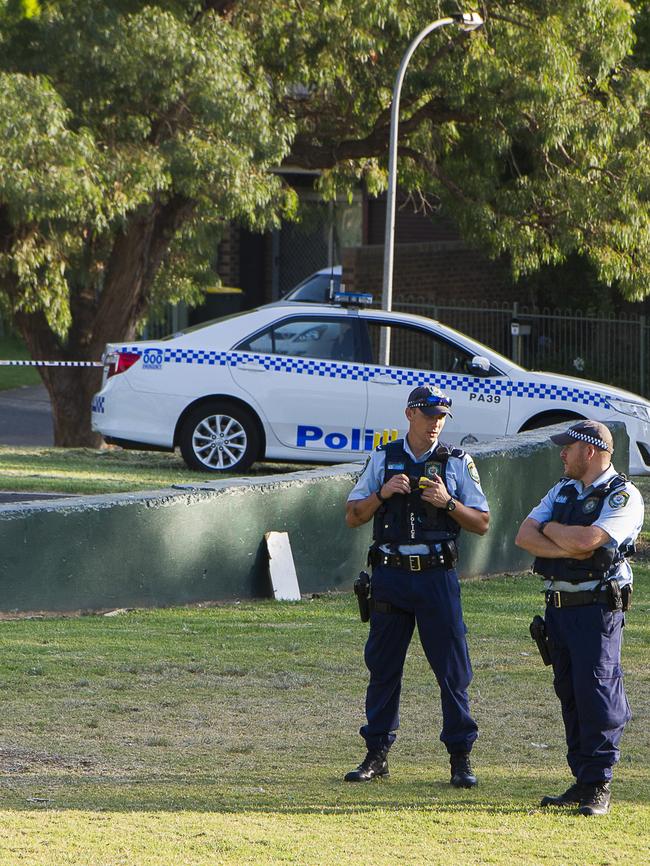 Police at the scene in western Sydney.