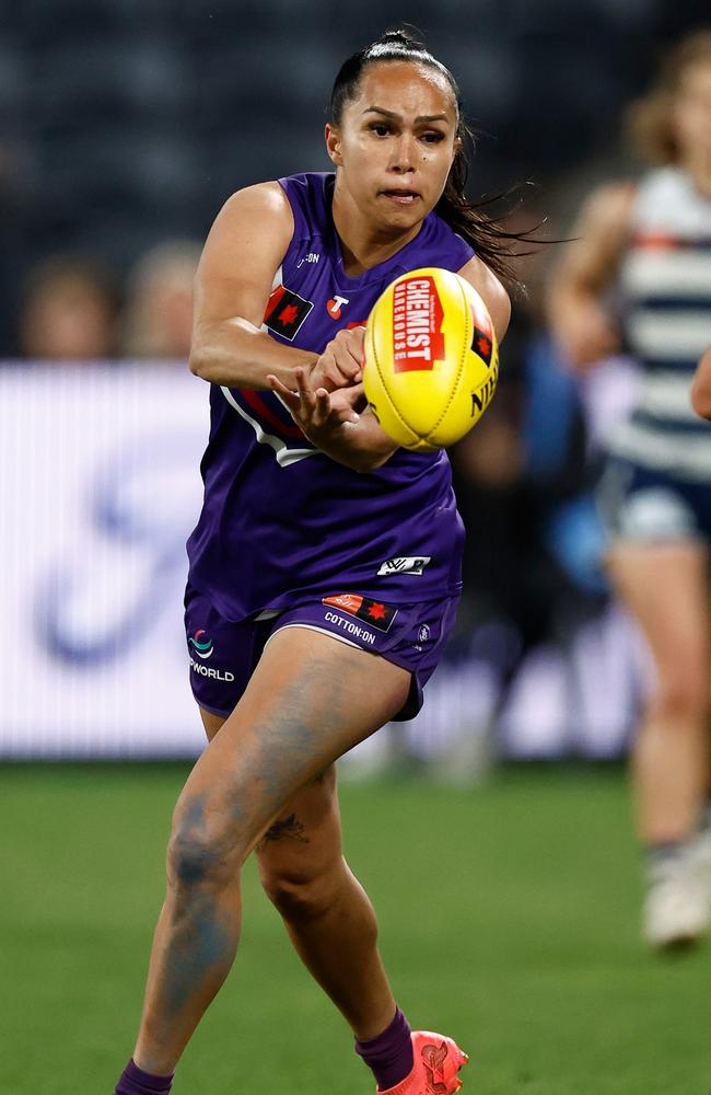 Mikayla Morrison made her return from injury after nearly three years. Picture: Michael Willson/AFL Photos via Getty Images.