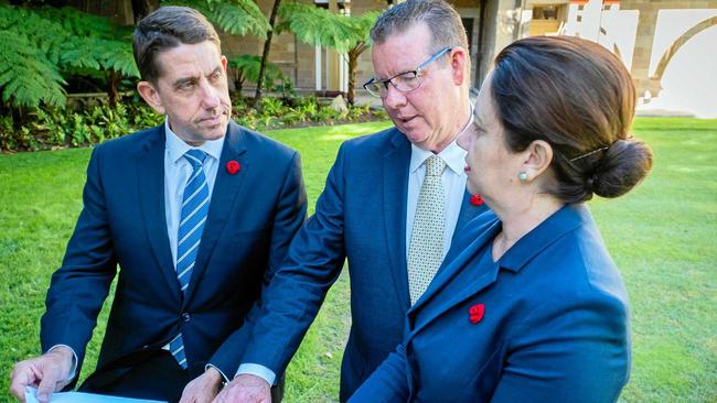 PROJECT SUPPORT: Minister Cameron Dick (left), Rockhampton MP Barry O'Rourke and Premier Annastacia Palaszczuk want to see the South Rockhampton Flood Levee built.