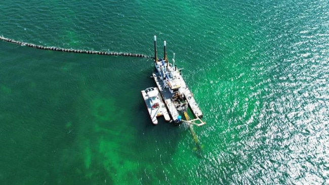 Authorities are investigating if sand dredging off the coast of West Beach is to blame for the unprecedented marine life deaths. Picture: Department for Environment and Water