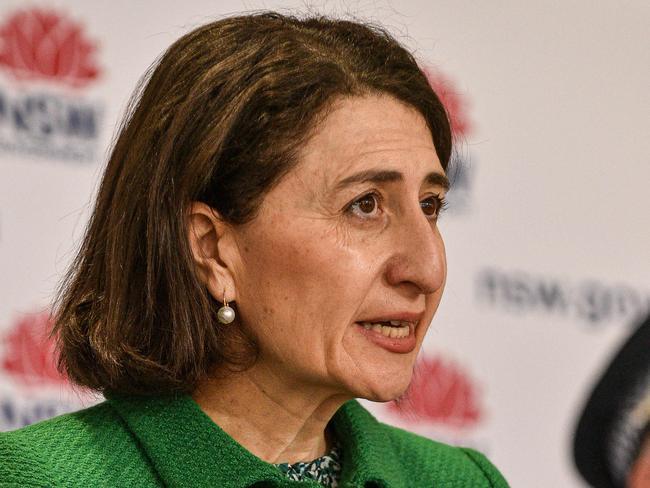 NSW Premier Gladys Berejiklian outlined where coronavirus cases were spreading in the state. Picture: NCA NewsWire / Flavio Brancaleone