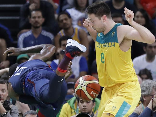 USA’s Paul George (L) called Australia a ‘dirty’ team.