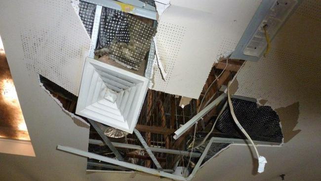 A supplied photo of damage to the Parkville youth justice centre.