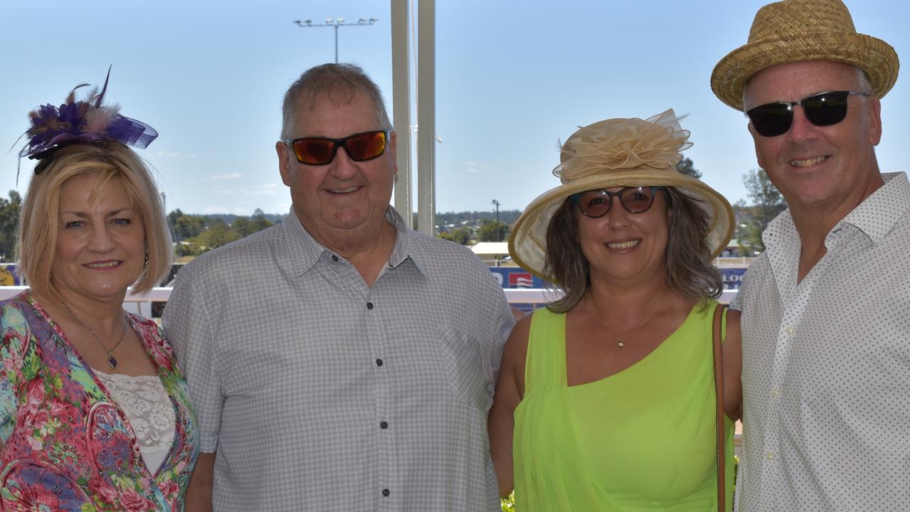 (Left to right) Nikki Crossin, Philip Gordon, Jahna Pearce and Tony Crossin at the Gympie Times Ladies Race Day 2021. Photo: Elizabeth Neil