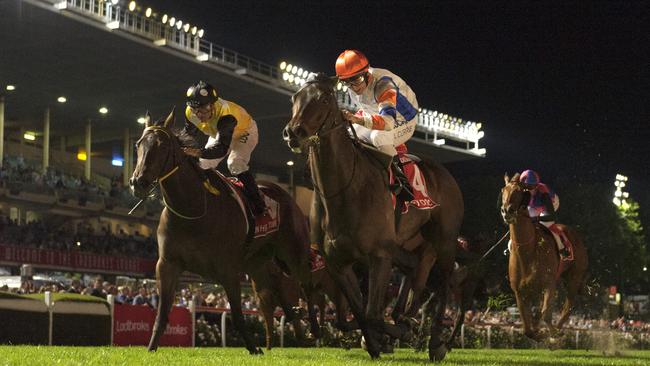 The Group 1 Manikato Stakes is run under lights at Moonee Valley. Picture: Getty Images