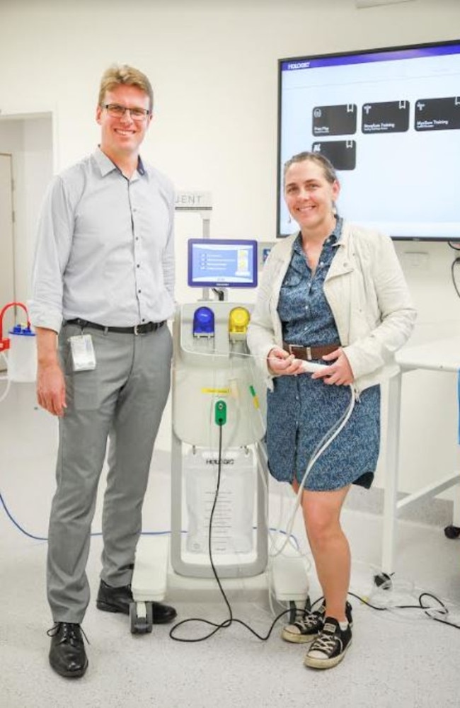 Dr Christopher Weekes and Dr Rachael Nugent with the $87,000 Myosure funded by Wishlist. Picture – contributed.