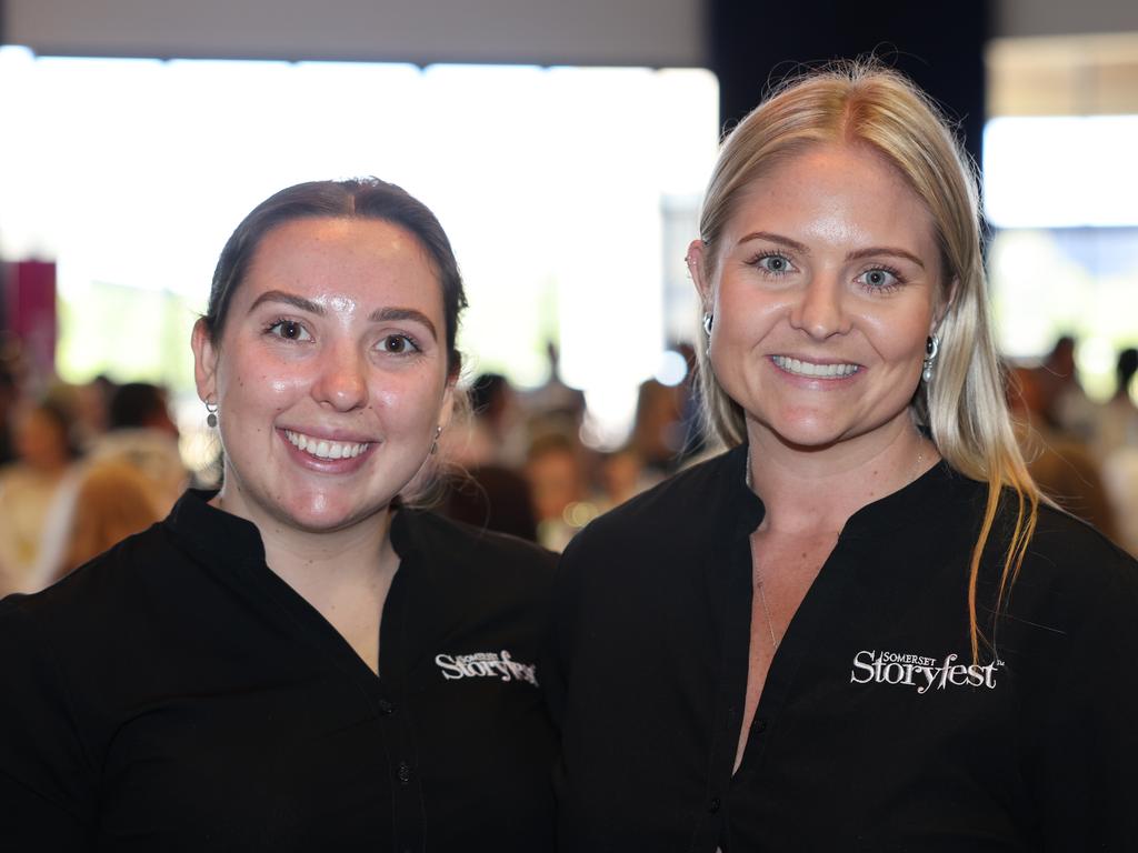 Tayla Haynes and Gabbi Lennon at the Storyfest – Boost Your Business – luncheon at Bond University. Picture, Portia Large.