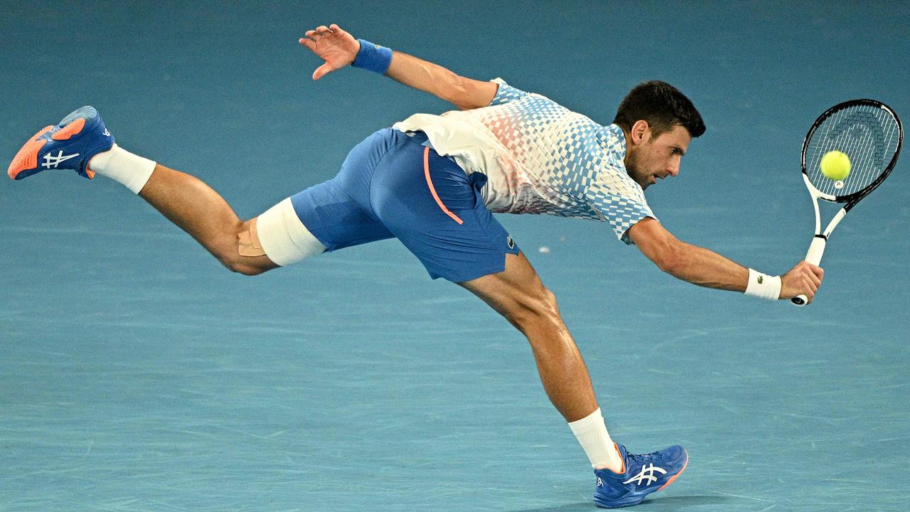 Novak Djokovic was in full flight on Monday night. Picture: AFP Images