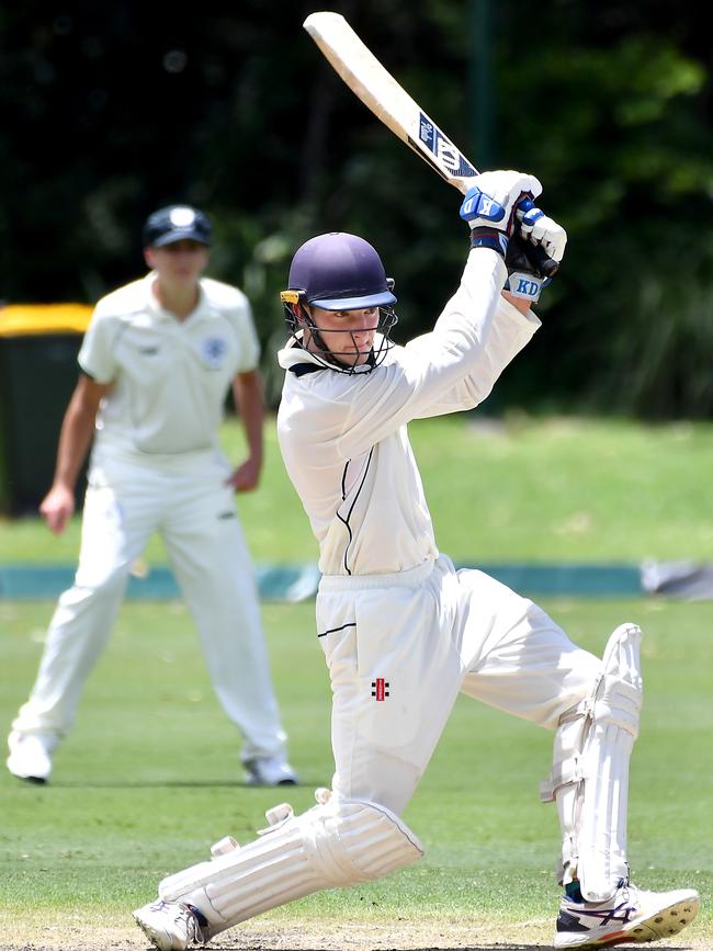 Wests Jack Sonter playing GPS First XI cricket earlier this year with BSHS. Picture, John Gass