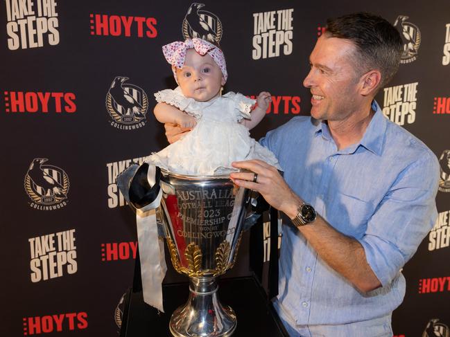 McRae and daughter Maggie at the premiere. Picture: Jason Edwards