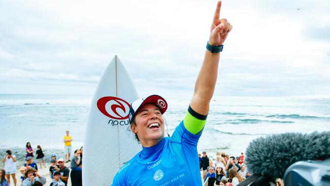 Tyler Wright after winning her second event of the year at Margaret River in April.