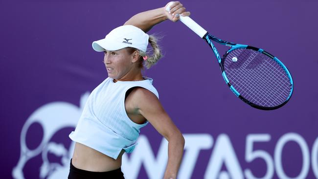 Yulia Putintseva during her Women's Singles match on Day Five of the Abu Dhabi WTA Women's Tennis Open. Picture: Getty