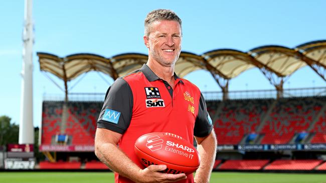 Damien Hardwick after being announced as coach. Picture: Getty Images