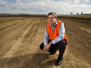 Wagners Wellcamp Airport Project Manager Phil Gregory looking over the new runway. Picture: Nev Madsen