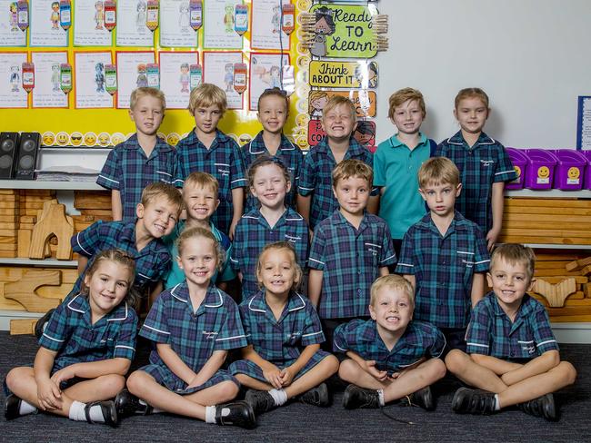 My First Year. Mudgeeraba Creek State School, Prep K. Picture: Jerad Williams Prep K BACK Richie Campbell Oskar Gaterell Evie Tilby Griffin Fry Sylas Trevethan Sky Andrews MIDDLE Levi Stude Cameron Stone Olive Zischke Ollie Norman Perrin Markwell FRONT Haylie Roberts Delilah Harris Ava Beasley Axel Owen Oscar North