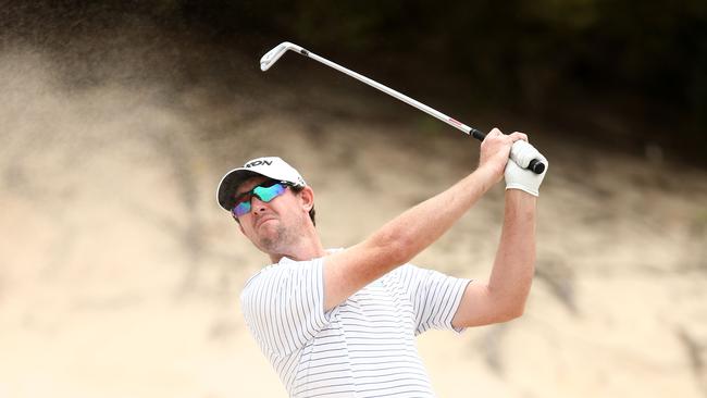 SYDNEY, AUSTRALIA - NOVEMBER 16: Brett Rankin of Australia plays out of the rough on the 14th hole during day two of the 2018 Australian Golf Open at The Lakes Golf Club on November 16, 2018 in Sydney, Australia. Picture: Mark Metcalfe/Getty Images.