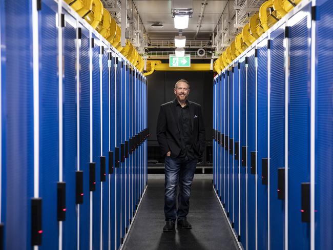 QBM - Nextdc boss Craig Scroggie has seen the value of his data centre company surge by billions of dollars as demand for streaming services and other online services surge during the pandemic shutdown. Craig at the data centre at Fortitude Valley. Pic Mark Cranitch.