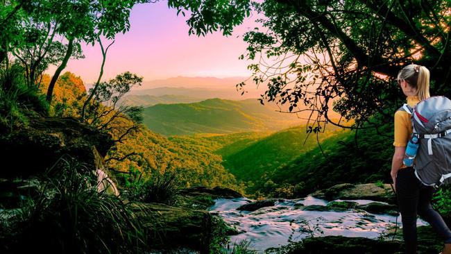 Parts of Lamington National Park at Morans Falls, in the Gold Coast hinterland, have been closed for reasons including falling rocks. Picture: The Courier-Mail