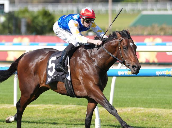 Kaleo ridden by Ethan Brown wins the Remembering Margaret McDonald at Caulfield Racecourse on May 03, 2025 in Caulfield, Australia. (Photo by Scott Barbour/Racing Photos via Getty Images)