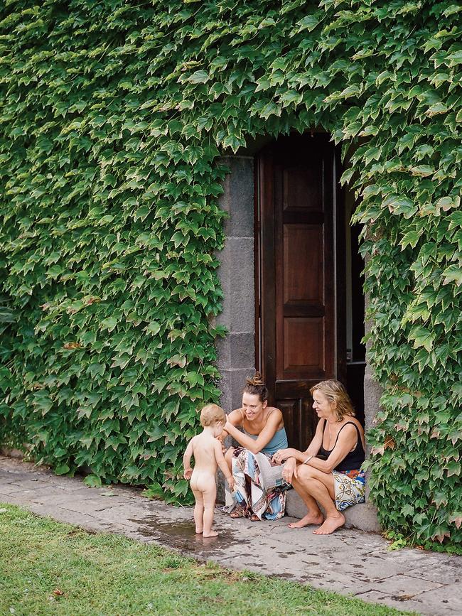 Tamsin Johnson and a friend in Tuscany.