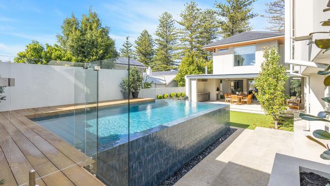 Water features prominently in the home’s design.