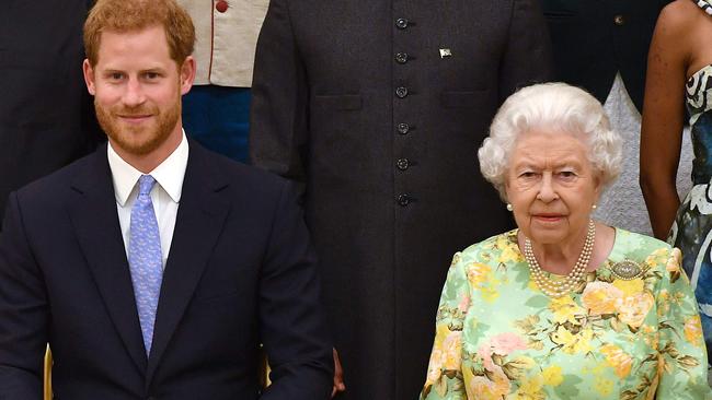 Prince Harry and the Queen. Picture: John Stillwell