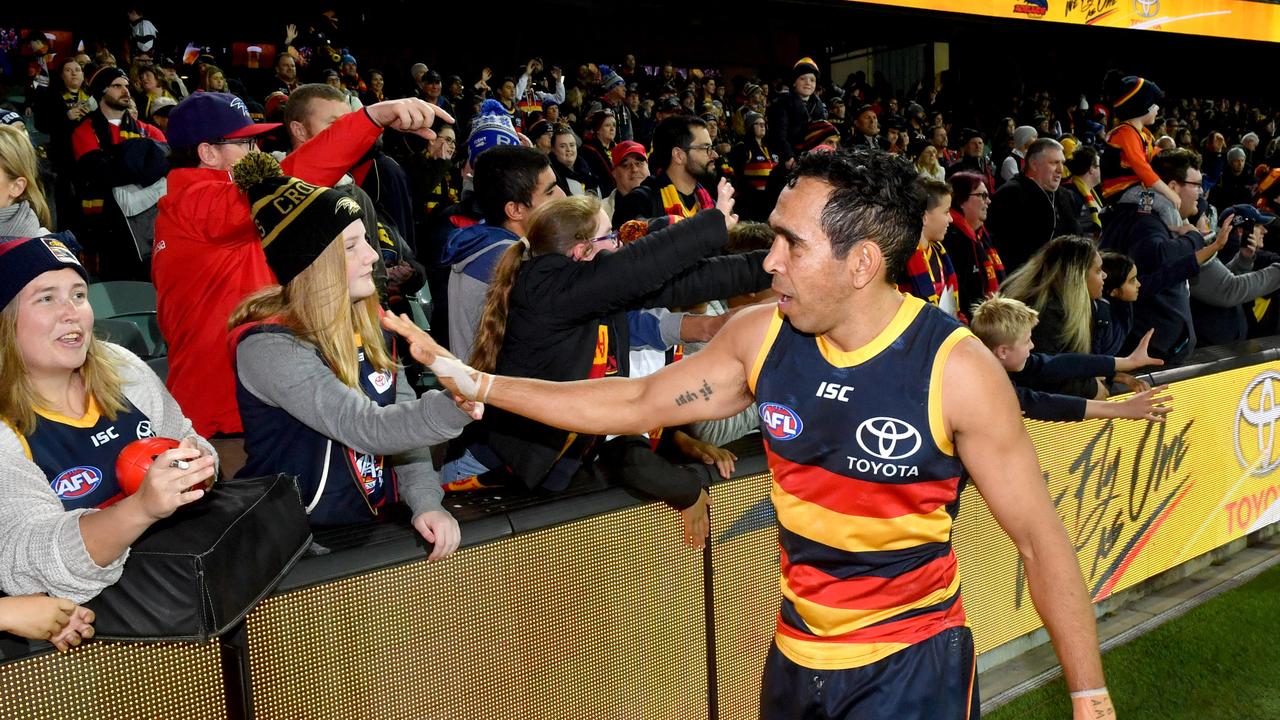 Eddie Betts playing with the Crows in 2019. AAP Image/Sam Wundke.