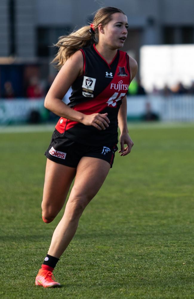 Territorian Bella Clarke played a key role in Essendon’s VFLW finals campaign. Picture: AFL.