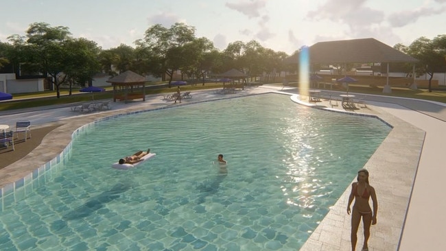 An artist’s impression of the pool at the planned new hotel on the Whyalla foreshore. 