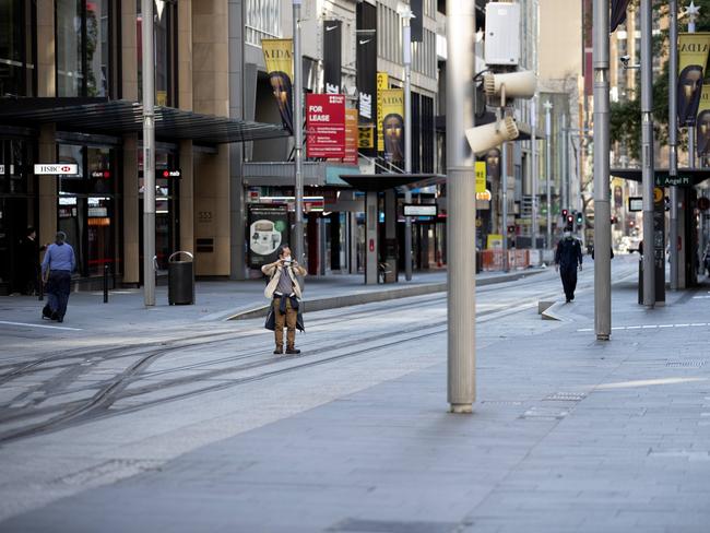 The once busy streets of Sydney’s CBD have seen to closure of many cafes, restaurants and bars. Picture: NCA NewsWire / Nikki Short.