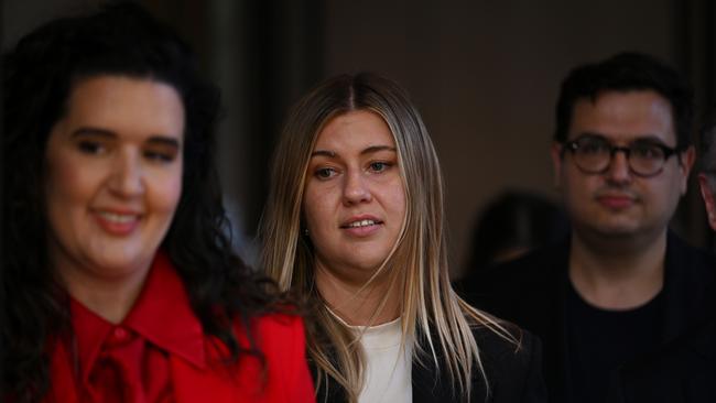 Brittany Higgins leaves after her final day in the witness stand at the Federal Court on December 5. Picture: AAP