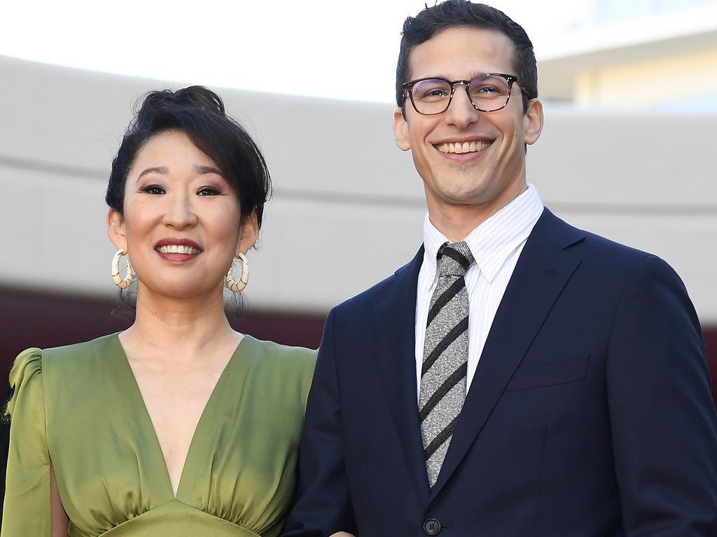 Sandra Oh and Andy Samberg are hosting this year’s Golden Globe Awards. Picture: Kevork Djansezian/Getty Images