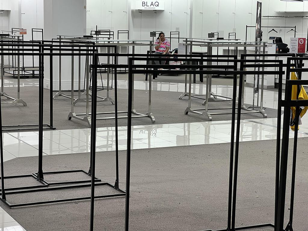 Shoppers flock to Myer’s Brisbane CBD store on its last day of trading. Picture: Lyndon Mechielsen