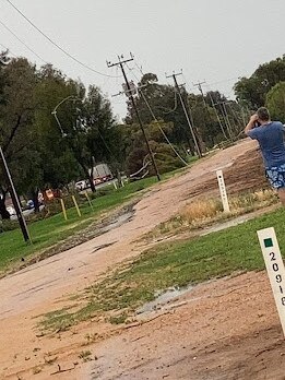 Supplied Editorial A Renmark street reduced to a mudslide following a storm. Picture: Supplied