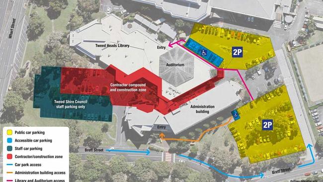 Parking arrangements will change as construction ramps up at the Tweed cultural plaza.