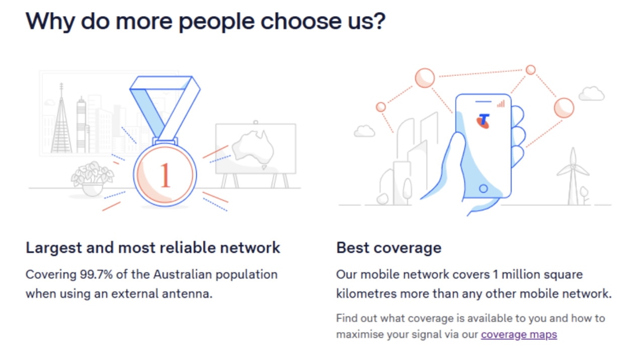 The current wording on Telstra's website has removed the 3 million square kilometre coverage claim.