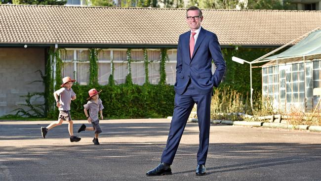 School boost: Dominic Perrottet at the old Epping TAFE site yesterday. Picture: AAP Image / Troy Snook