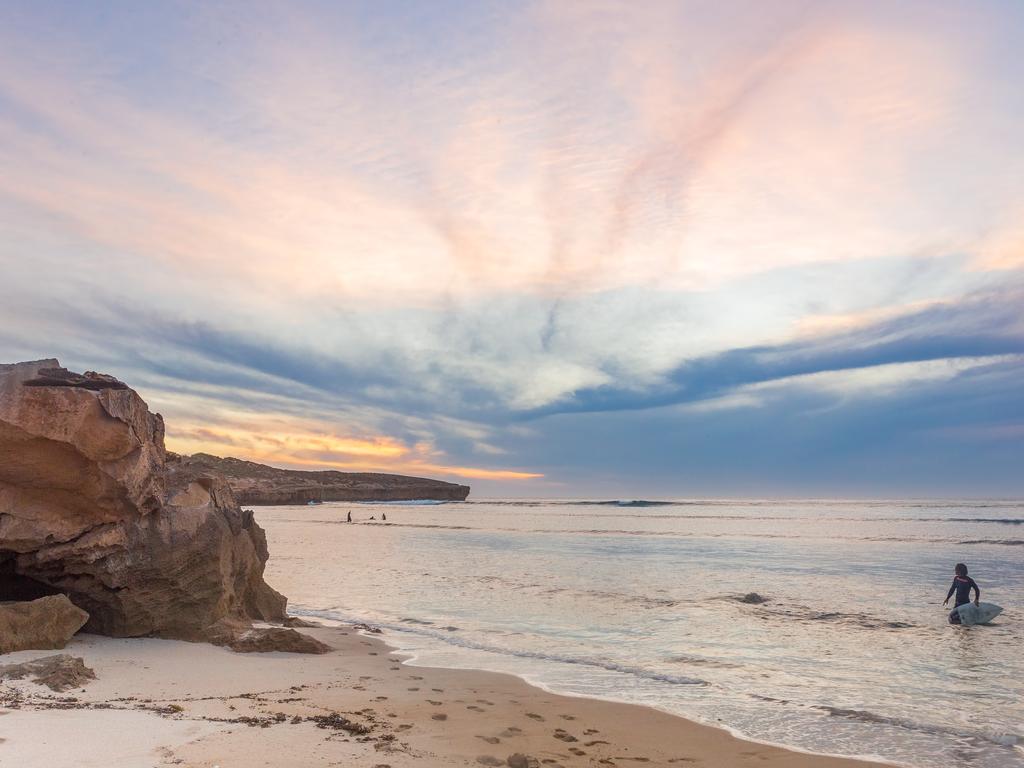 <h2>18. Cactus Beach</h2><p>A surfer&rsquo;s paradise <a href="https://southaustralia.com/products/eyre-peninsula/attraction/cactus-beach" target="_blank" rel="noopener">Cactus Beach</a>, is a highlight for those road tripping the Great Aussie Bight. Camping and combi vans go hand-in-hand here, with the beach just metres from the bush. For the swimmers out there, there&rsquo;s a netted bay around the corner called Port Le Hunte, and a wharf there to dangle a fishing rod off too. Cactus Beach is just over nine hours northwest of Adelaide. Picture: Michael Waterhouse Photography</p>