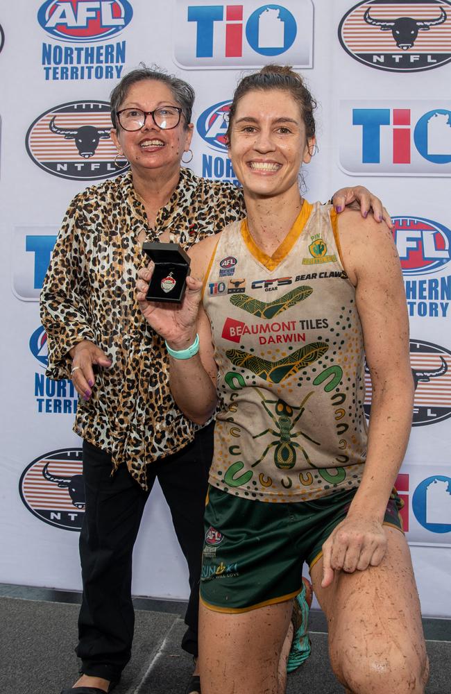 Jasmyn Hewett in the 2023-24 NTFL Women's Grand Final between PINT and St Mary's. Picture: Pema Tamang Pakhrin