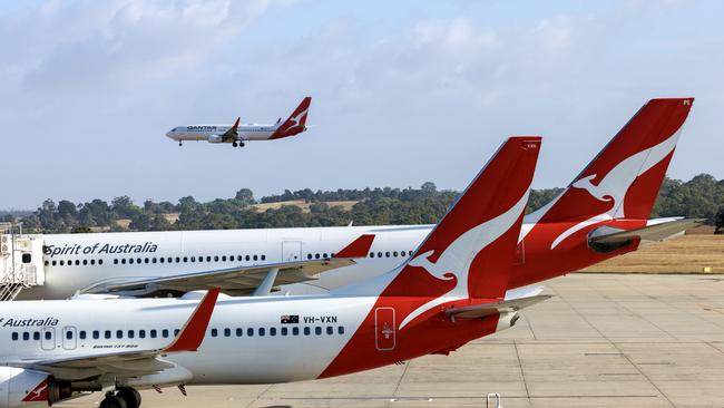 Qantas had its best on-time performance record in 13 months as lost baggage rates slumped to a six-year low. Picture: David Geraghty/NCA NewsWire