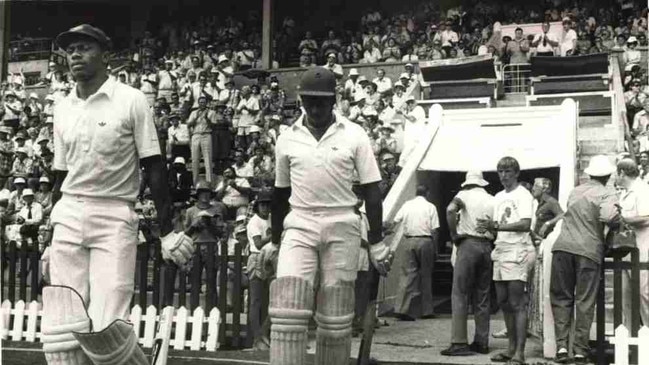 Richard Austin and Emmerson Trotman open the batting at Port Elizabeth in 1983.